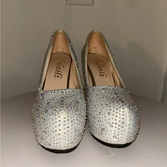 Falaili White Rhinestone Heels - Picture 4 of 5